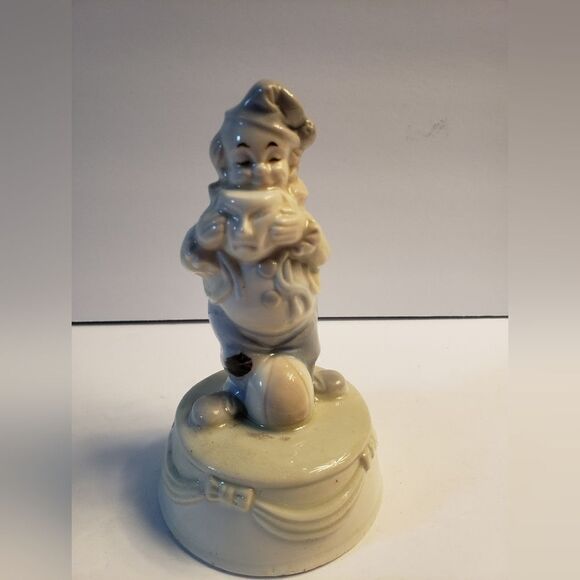 Porcelain Clown Holding Mask - Picture 7 of 9